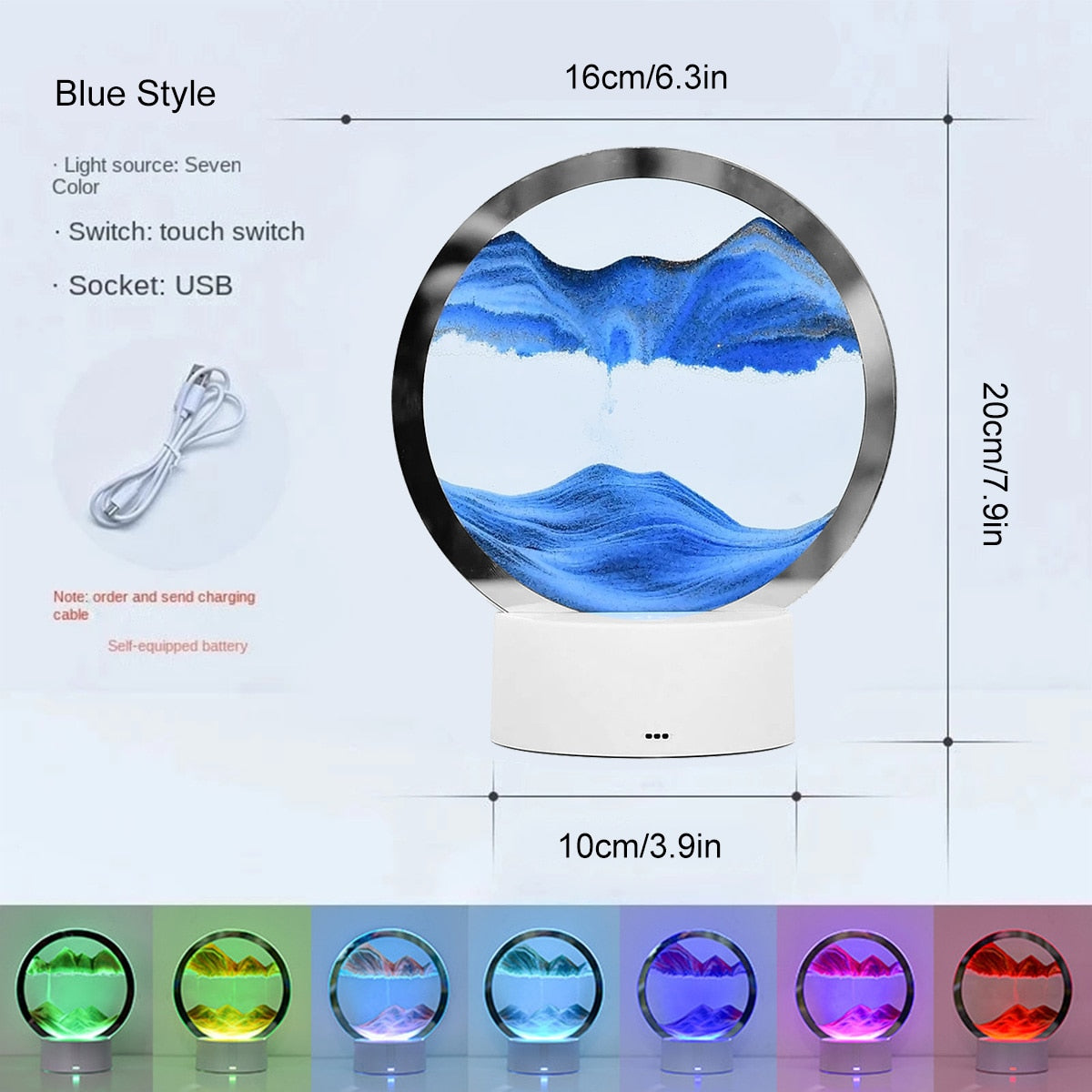 AtmoScape+™ Homokóra LED színes lámpa művészeti keret | Frissítse fel nappaliját ezzel a különleges dekorációval!