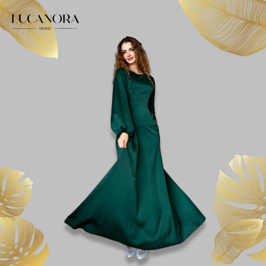 Carmela Gregori™ Elegáns hosszú ruha puha mandzsettával