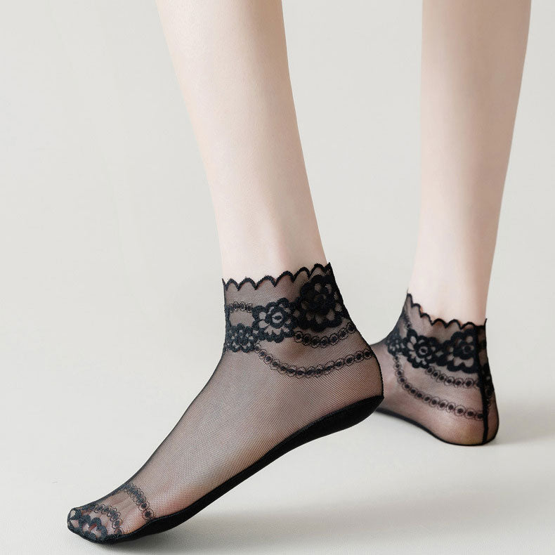 ElegantiStep™ Csúszásmentes, lélegző csipkés zokni