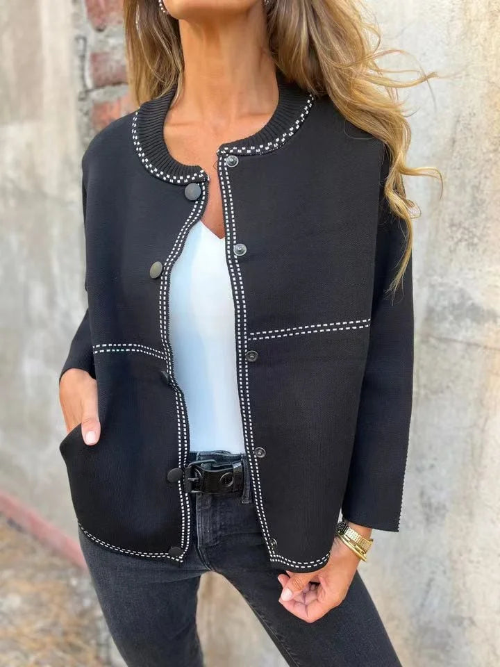 Elvira Torrisi™ Klasszikus kötött Bomber kardigán dzseki