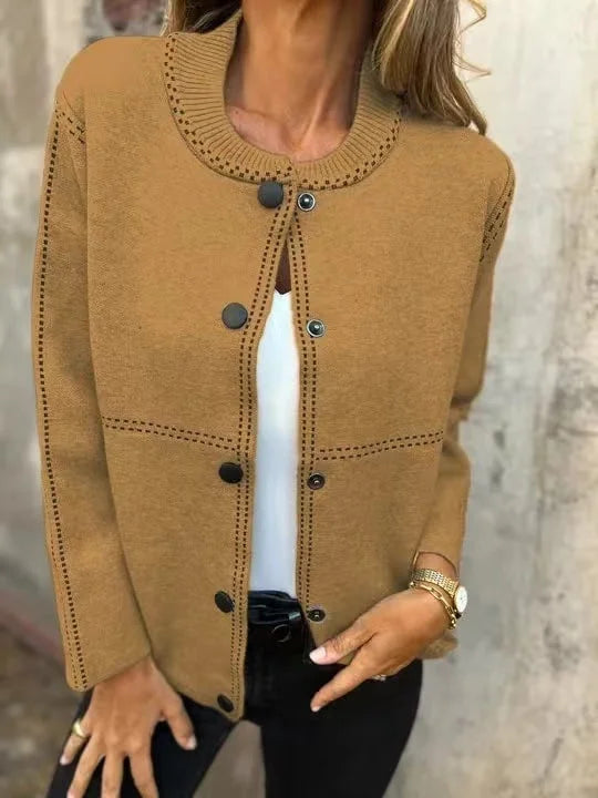 Elvira Torrisi™ Klasszikus kötött Bomber kardigán dzseki