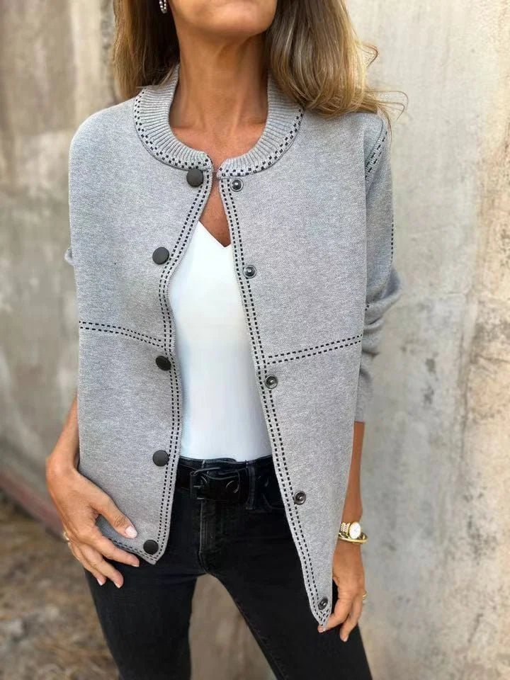 Elvira Torrisi™ Klasszikus kötött Bomber kardigán dzseki