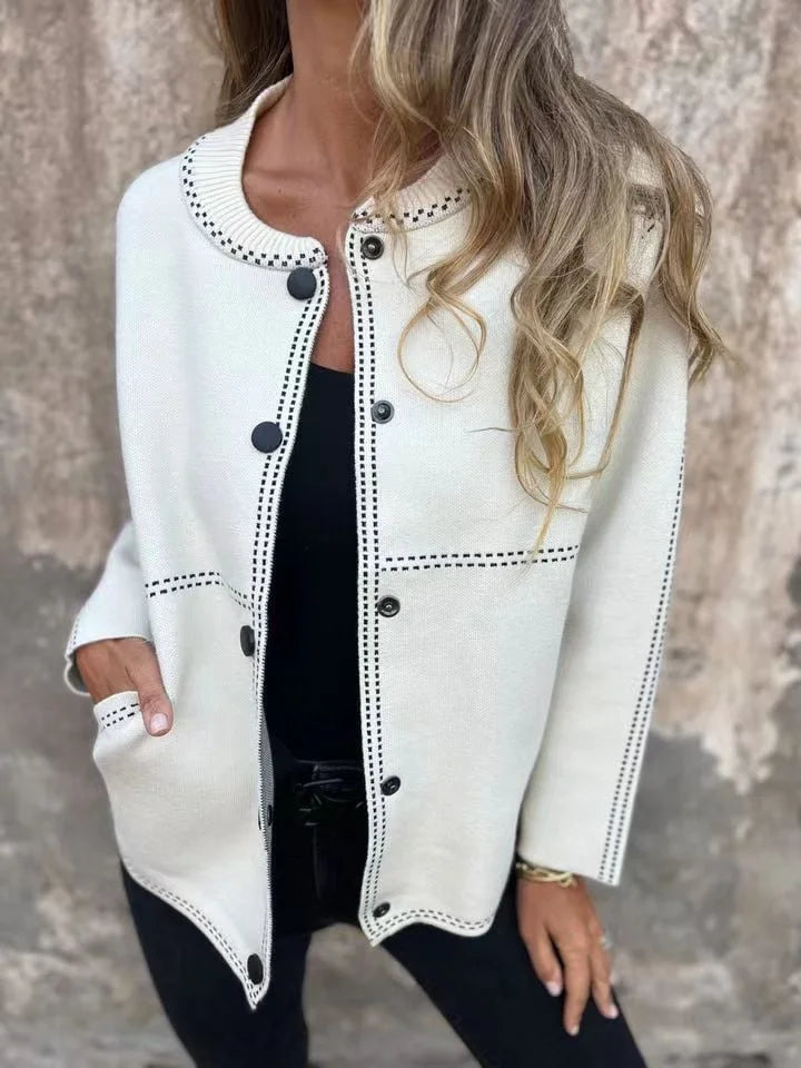 Elvira Torrisi™ Klasszikus kötött Bomber kardigán dzseki