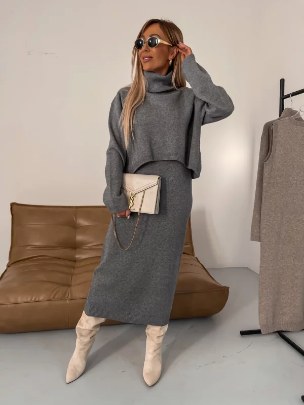 Flavia Lauletta™ Elegáns pulóver és ruha szett