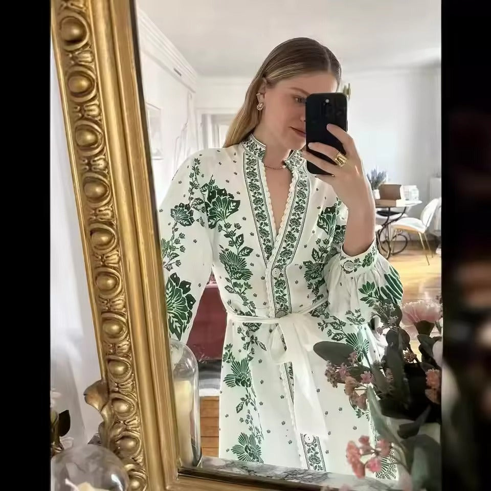 Flora Recine™ Női boho V-nyakú ruha