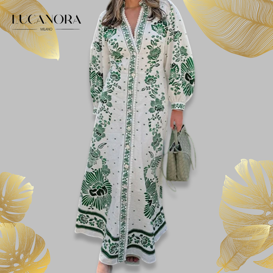 Flora Recine™ Női boho V-nyakú ruha