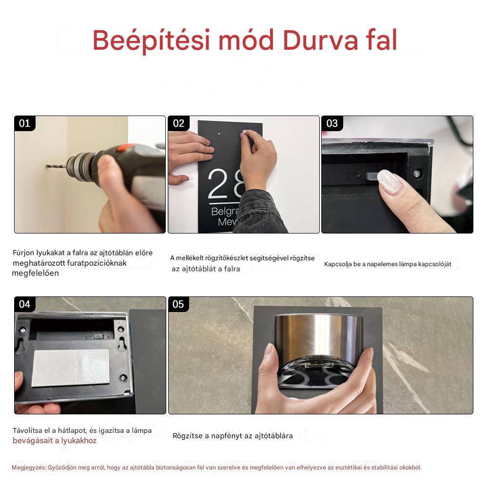 HomeDelux™ Személyre szabott Solar Modern házszámtábla