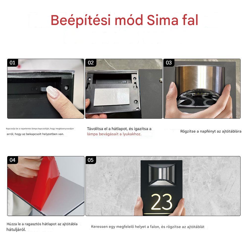 HomeDelux™ Személyre szabott Solar Modern házszámtábla