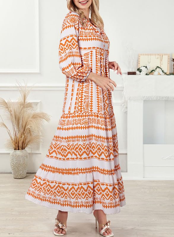 Miriam™ Geometrikus bohém maxiruha puff ujjakkal