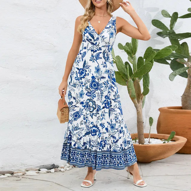 Myla™ Vintage virágos nyomtatott nyári Maxi ruha