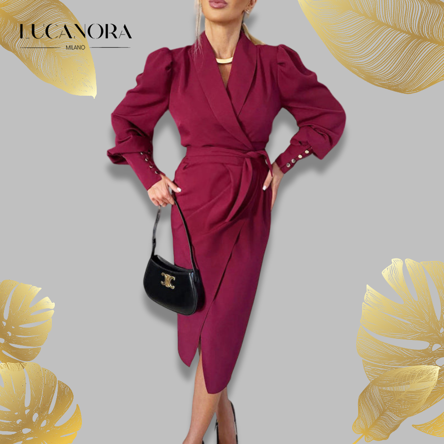 Nina Carlisi™️ Elegáns V-nyakú blézer ruha