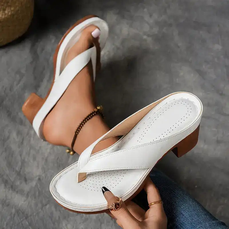 Olivia Vuono™ Női flip flop vastag sarokkal