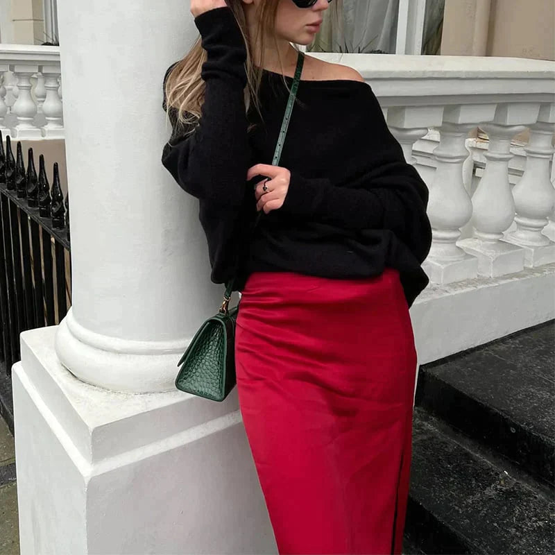 Salomé Jacques™ Aszimmetrikus, tisztított pulóver