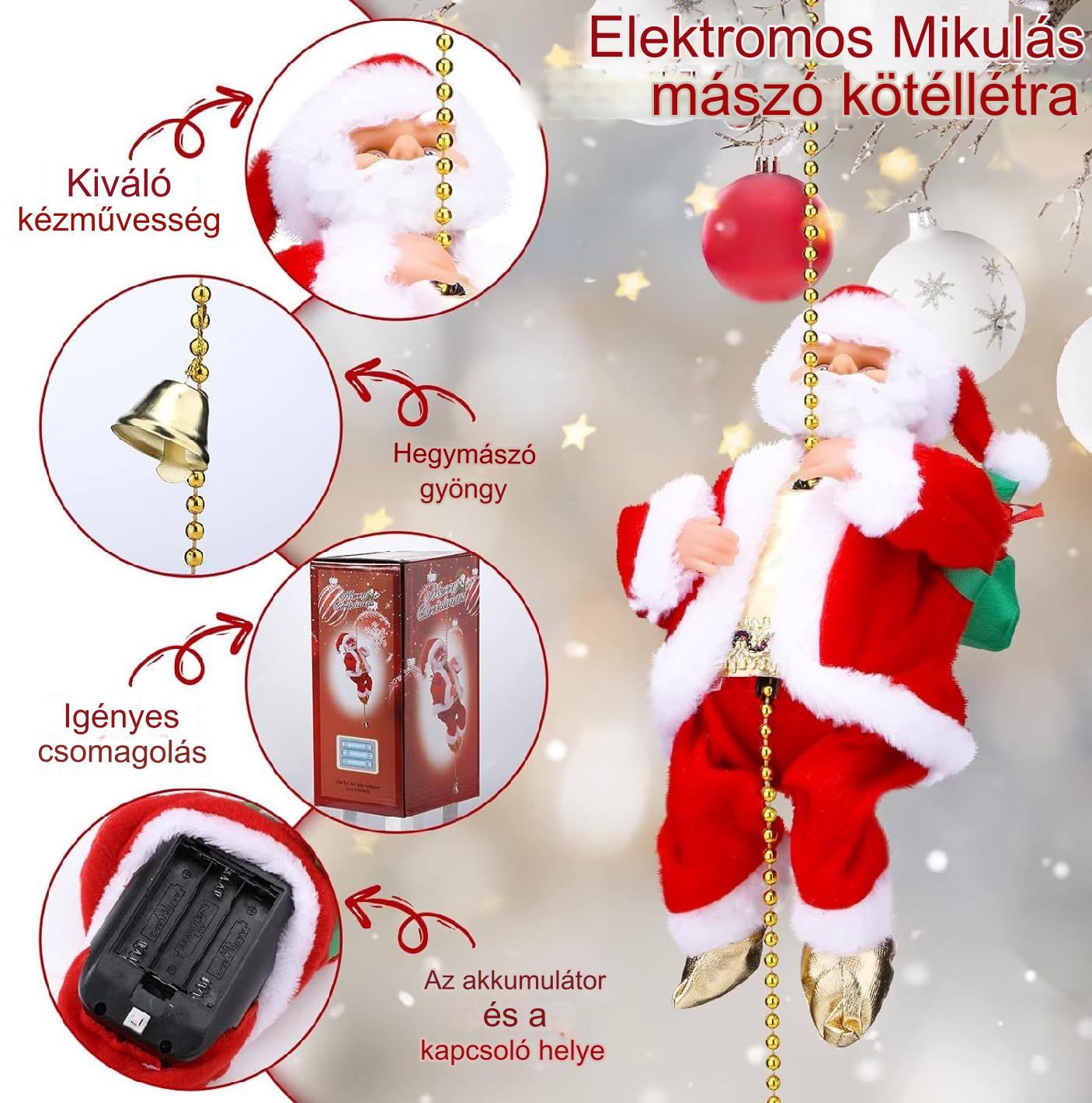 SantaRope™ Kötélmászó Mikulás dekoráció