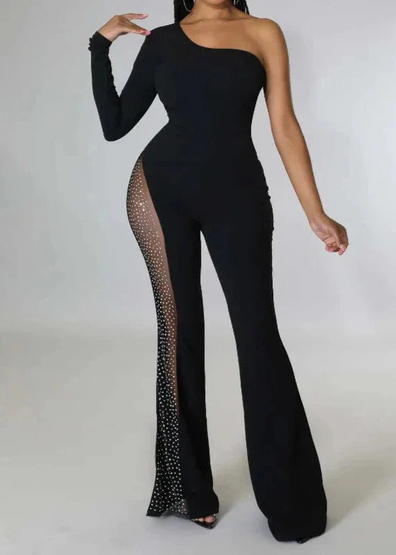 Viola Argo™️ Jumpsuit strasszkövekkel az egyik lábon