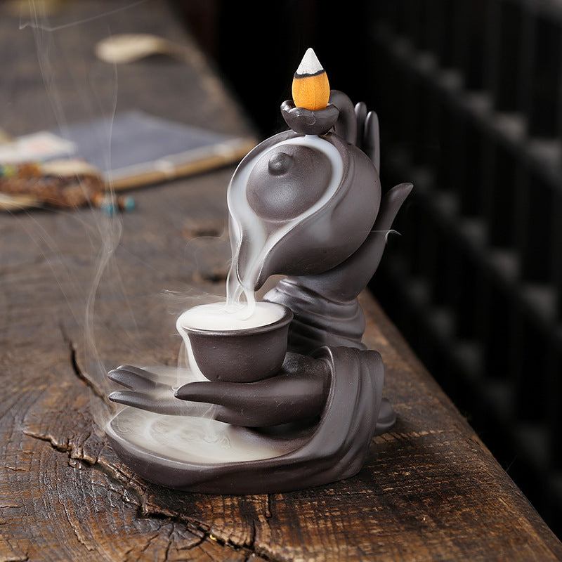 ZenFlow+™ Kézi teáskanna Buddha aromaterápia | Frissítse fel terét dekorációnkkal!