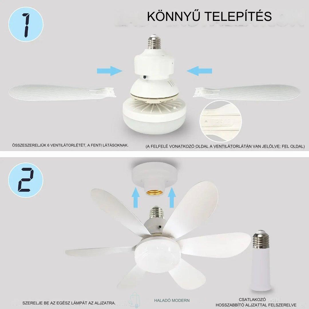 ZephyrAir™ Hordozható mennyezeti ventilátor és világítás 2 az 1-ben