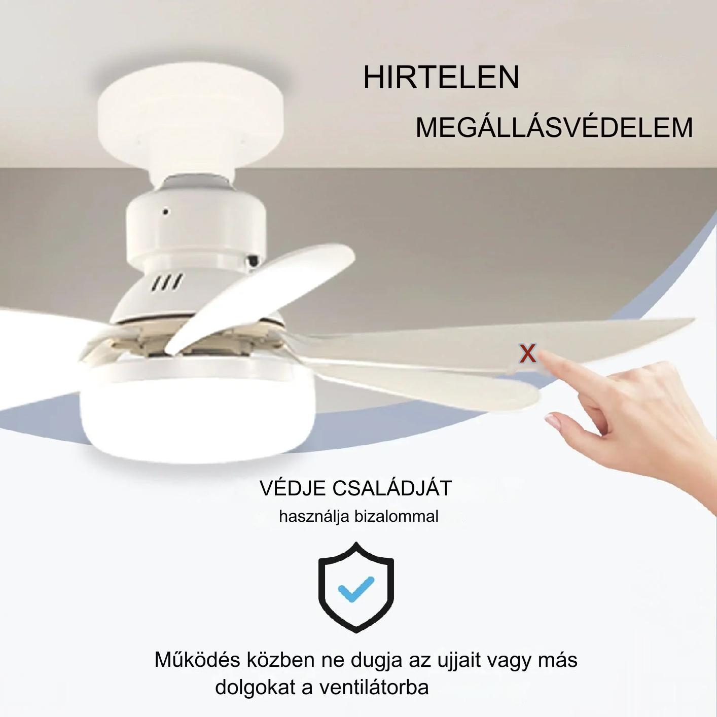ZephyrAir™ Hordozható mennyezeti ventilátor és világítás 2 az 1-ben