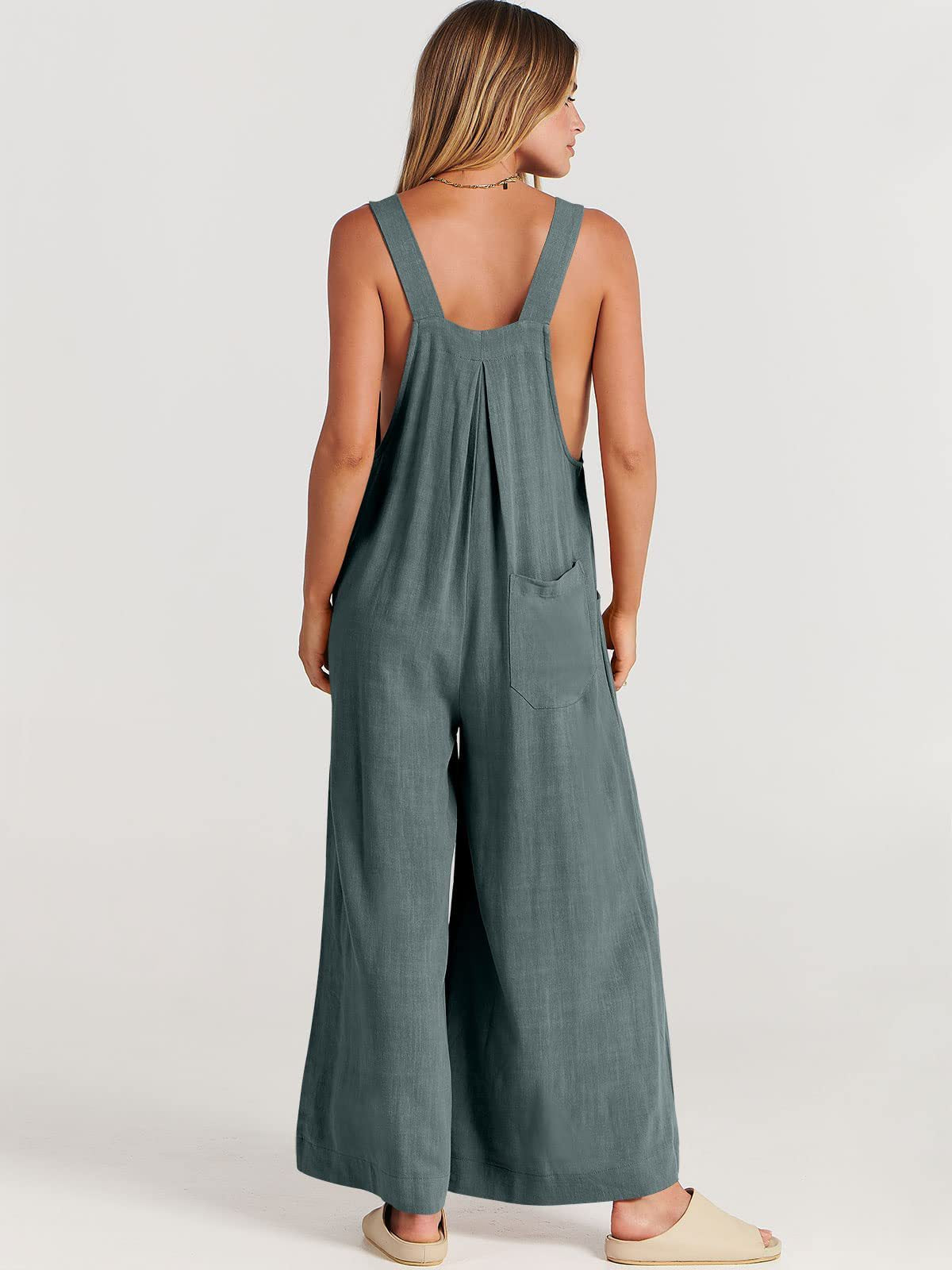 Rosabella Rizzo™️ Ujjatlan Jumpsuit Széles Szárral